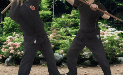 Kukishinden Ryu bojutsu gyakorlás a természetben